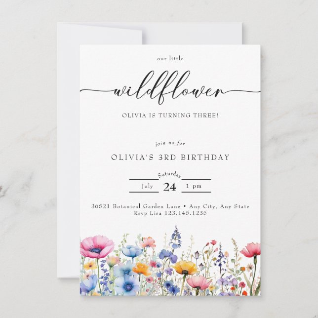 Any Age | Wildflower Birthday  Invitation (Front)