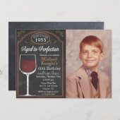 ANY AGE Wine Adult Birthday Photo Invitation (Front/Back)