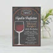 ANY AGE Wine Chalkboard Adult Birthday Invitation (Standing Front)