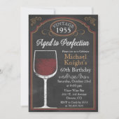 ANY AGE Wine Chalkboard Adult Birthday Invitation (Front)