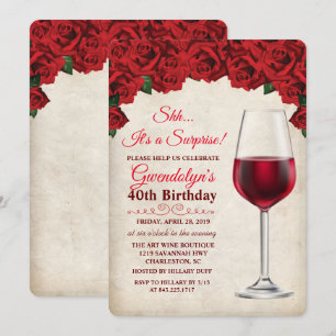 ANY AGE - Wine String Lights Birthday Invitation