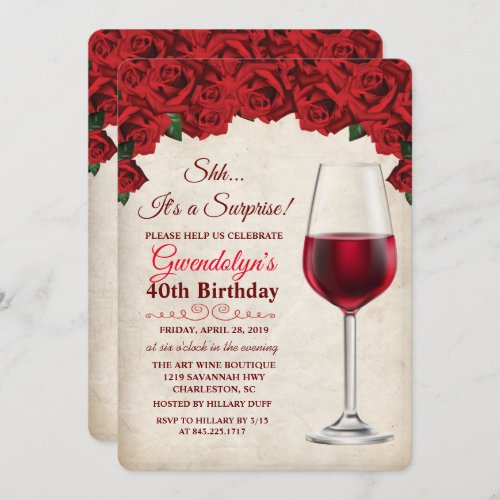 ANY AGE _ Wine String Lights Birthday Invitation