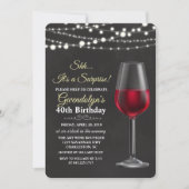 ANY AGE - Wine String Lights Birthday Invitation (Front)