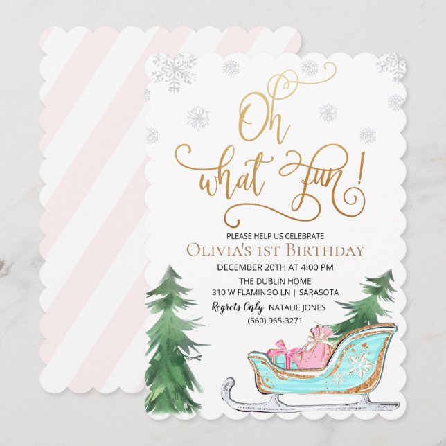 ANY AGE - Winter Birthday Party Invitation (Front/Back)
