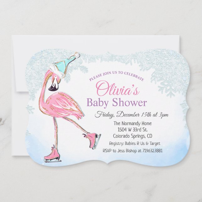 ANY AGE - Winter Ice Skating Birthday Invitation (Front)