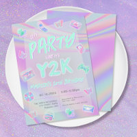ANY AGE Y2K iridescent rainbow birthday party