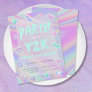 ANY AGE Y2K iridescent rainbow birthday party Invitation