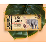 ANY AGE - Zoo Jungle Party Birthday Invitation<br><div class="desc">Zoo Jungle Safari Animals Elephant Giraffe Lion Rhinoceros Leaf Vintage Party Ticket First 1st Birthday Invitation</div>