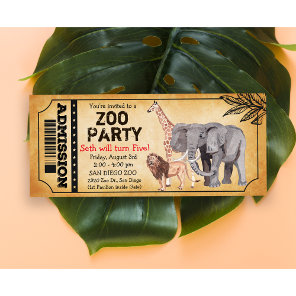 ANY AGE - Zoo Jungle Party Birthday Invitation