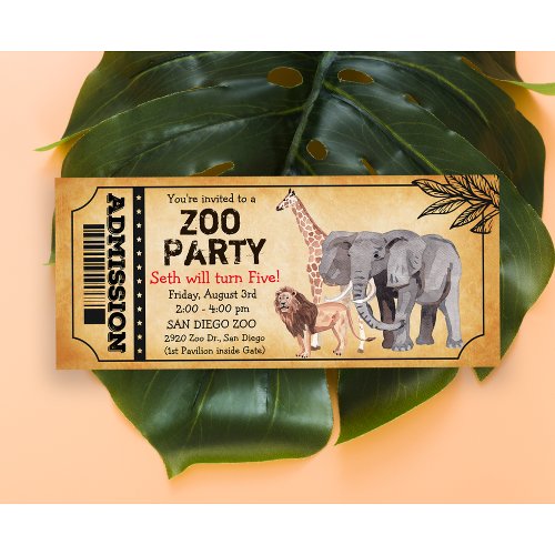 ANY AGE _ Zoo Jungle Party Birthday Invitation
