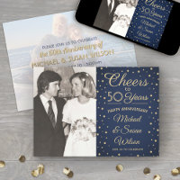 ANY Anniversary 2 Photo Cheers Navy and Gold Party