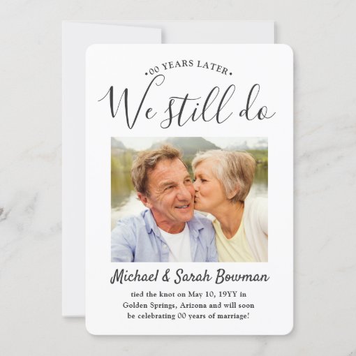 ANY Anniversary 2 Photo We Still Do Elegant Modern Invitation | Zazzle