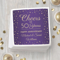 ANY Anniversary Cheers Purple and Gold Confetti