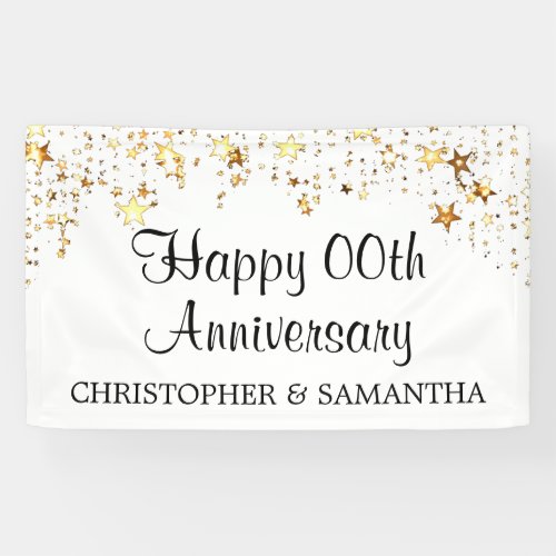 Any Anniversary Gold Stars Photo Personalized Banner