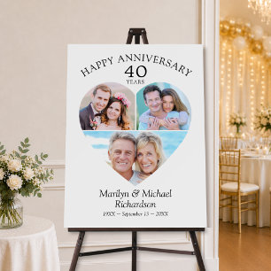 Any Anniversary Heart Shaped 3 Photos Foam Board