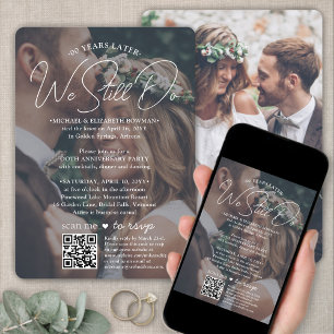 ANY Anniversary Party QR Photo Overlay We Still Do Invitation