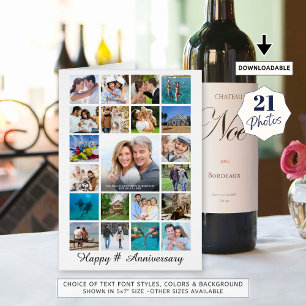 Any Anniversary Photo Collage 21 Photos Custom Cards