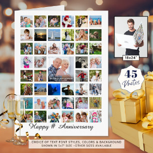 Any Anniversary Photo Collage 45 Photos Custom Card