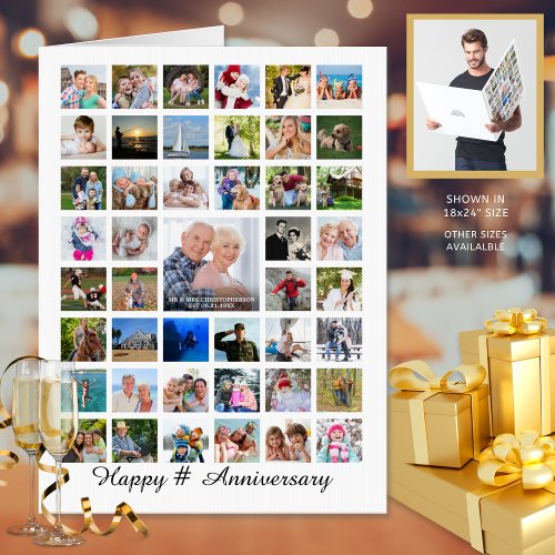 Any Anniversary Photo Collage 45 Photos Custom Card