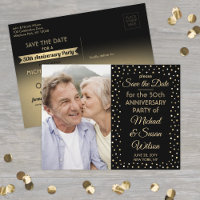 ANY Anniversary Save the Date 1 Photo Black & Gold