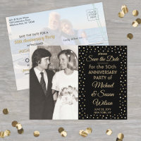 ANY Anniversary Save the Date Black & Gold 2 Photo