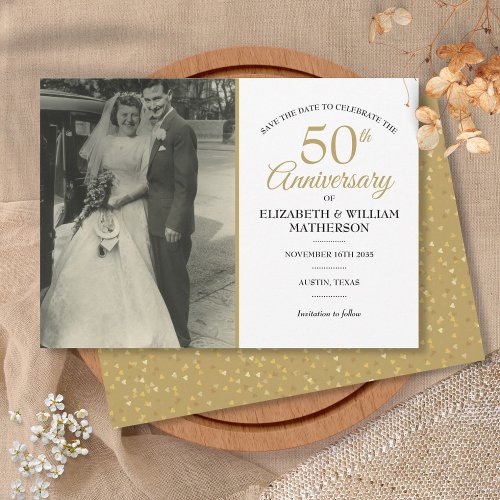 Any Anniversary Year Together Wedding Photo Save The Date