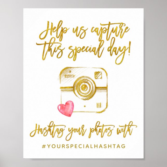 Any Background Color Social Media Hashtag Poster (Front)