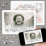 ANY Birthday 2 Photo Modern Trendy Script Party Invitation<br><div class="desc">Invite family and friends to a stylish birthday celebration with modern custom photo black and white party invitations. Pictures and all wording on this template are simple to customize. (IMAGE PLACEMENT TIP: An easy way to center a photo exactly how you want is to crop it before uploading to the...</div>