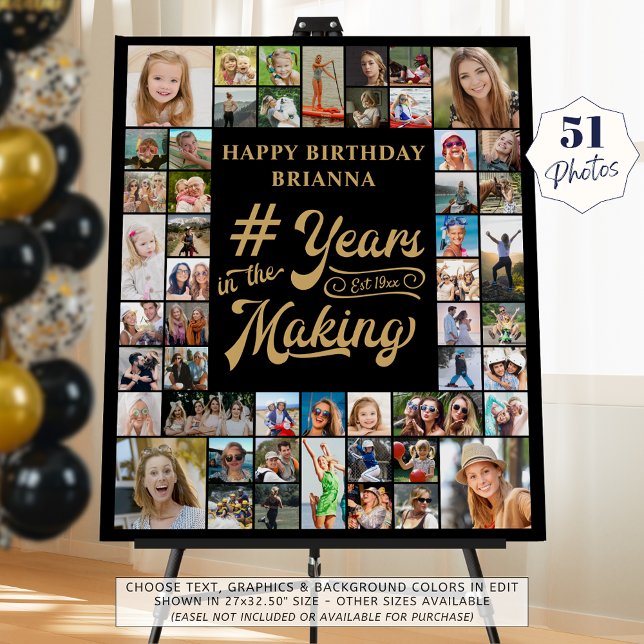 Any Birthday 51 Photo Collage Years in the Making Foam Board (Creator Uploaded)