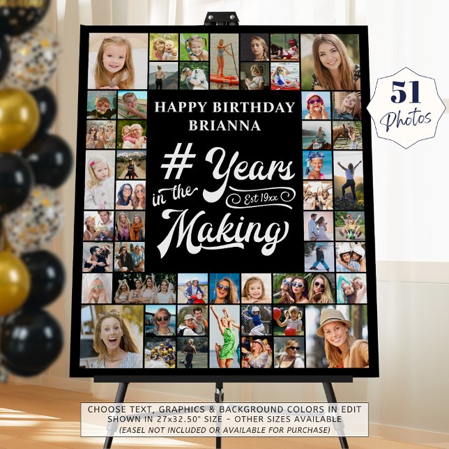 Any Birthday 51 Photo Collage Years in the Making Foam Board (Creator Uploaded)