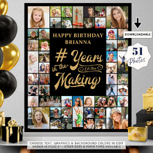 Any Birthday 51 Photo Collage Years in the Making Poster