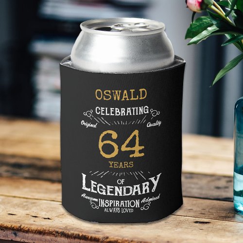 Any Birthday Black Gold  Legendary Funny Can Cooler