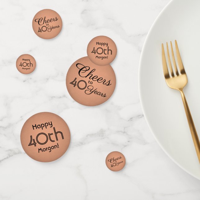 ANY Birthday Cheers Elegant Copper Color Table Confetti (Group)