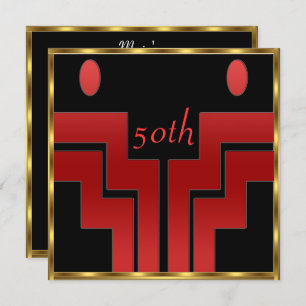 Any birthday Party Black  ed Invitation