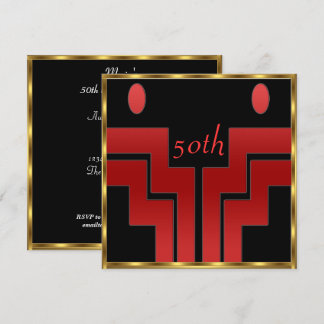 Any birthday Party Black  ed Invitation