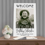 ANY Birthday Party Chic Typography Photo Welcome Foam Board<br><div class="desc">Welcome guests to an elegant birthday party celebration with a stylish custom photo 20"x30" foam board sign. The picture and all wording on this template are simple to personalize. It's set up for an 80th birthday, but is simple to customize for any year or event type. (IMAGE PLACEMENT TIP: An...</div>