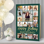 ANY Birthday Photo Collage Green and Gold Giant Card<br><div class="desc">Go big with your happy birthday wishes with an extra large photo collage birthday card. All of the pictures and wording on the front and inside of this card are simple to personalize. The colors and font styles are also easy to change with the Zazzle Design Editor tool. Create your...</div>
