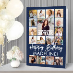 ANY Birthday Photo Collage Navy Blue & White Giant Card<br><div class="desc">Go big with your happy birthday wishes with an extra large photo collage birthday card. All of the pictures and wording on the front and inside of this card are simple to personalize. The colors and font styles are also easy to change with the Zazzle Design Editor tool. Create your...</div>