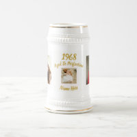 ANY Birthday PHOTO Gift Man or Woman Custom Beer Stein