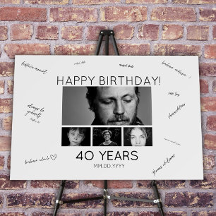 Any Birthday Photo Guest Signature Welcome Board 