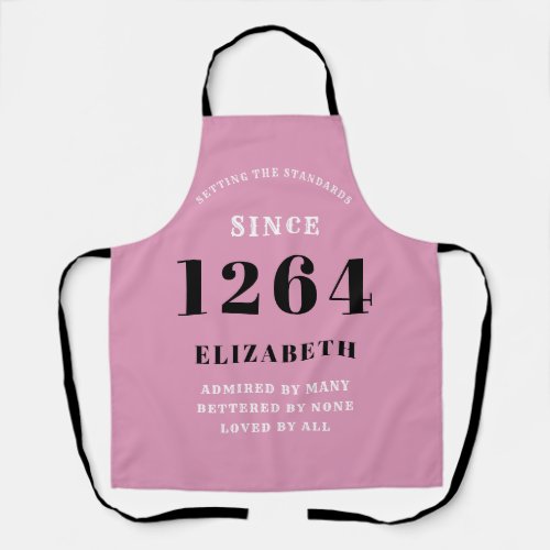 Any Birthday Pink And Black Ladys Apron