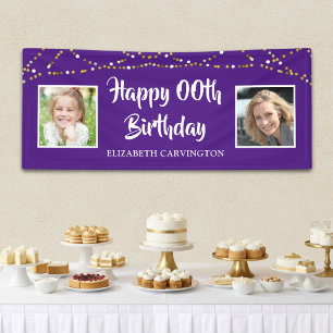 Any Birthday   Then & Now Photos   Personalized Banner