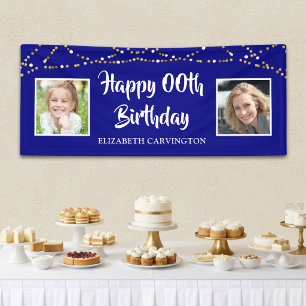 Any Birthday   Then & Now Photos   Personalized Banner