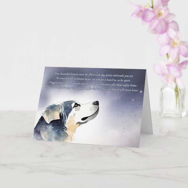 Any Breed Dog Sympathy Loss Memorial Card (Orchid)