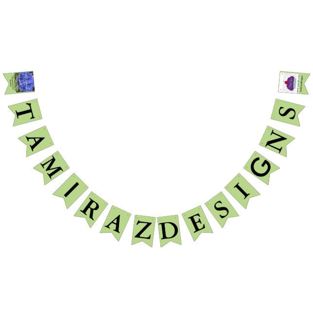 Any Business Website Green NAME PHOTOS Bunting Flags (All)