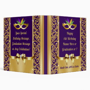 ANY CELEBRATION, Mardi Gras Mask Photo Album, 3 Ring Binder