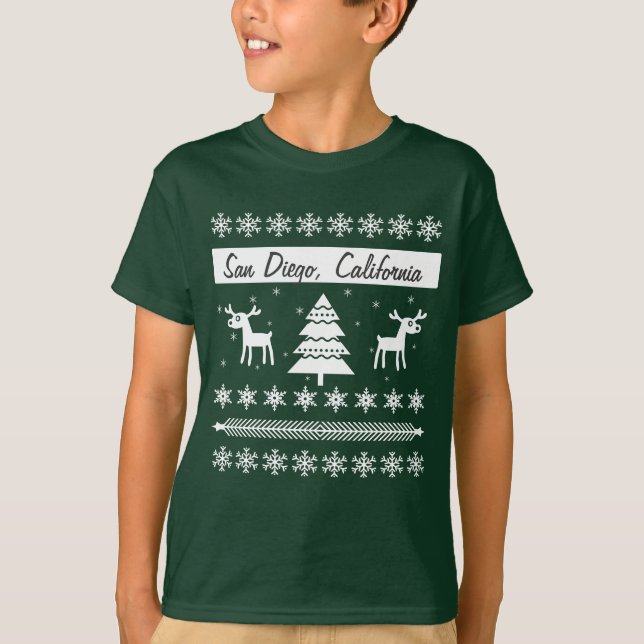 Any City Name Ugly Christmas Sweater Reindeer (Front)