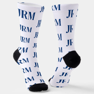 Any Color - 3 Letter Monogram Pattern Socks