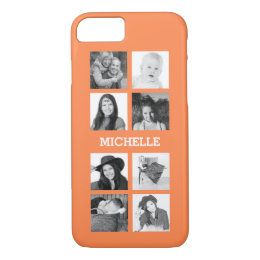 Any Color 8 Photos and Personalized Name iPhone 8/7 Case
