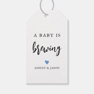 Any Color A Baby is Brewing, Coffee or Tea, Shower Gift Tags